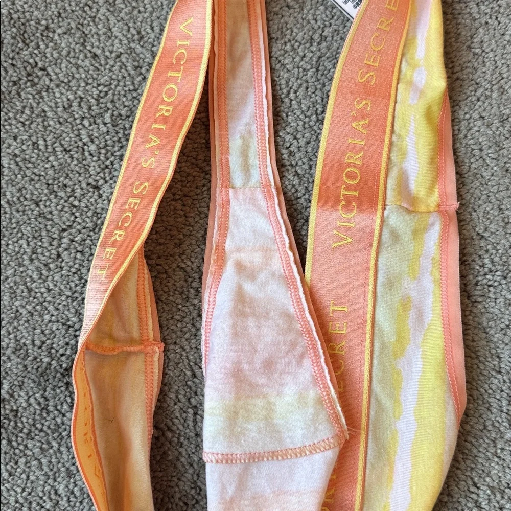 Victoria’s Secret Tie Dye Vanilla Dream White Cotton Logo Thong Panty SIZE XXL